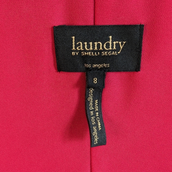 laundry by Shelli Segal Los Angeles magenta front zip dress - Picture 3 of 10